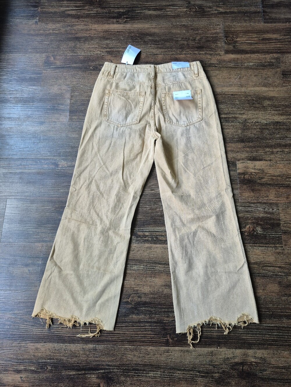 Vervet Leslie 90s Vintage Flare High Rise Tan Distressed Size 28 - Picture 3 of 9